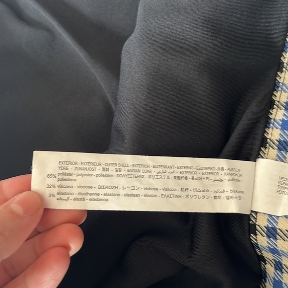 Zara Gingham Mini Skirt XS Blue & White - Picture 11 of 12